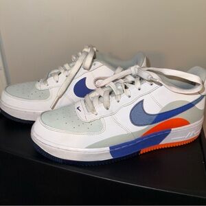 Nike Air Force 1 with Blue and Orange Accents